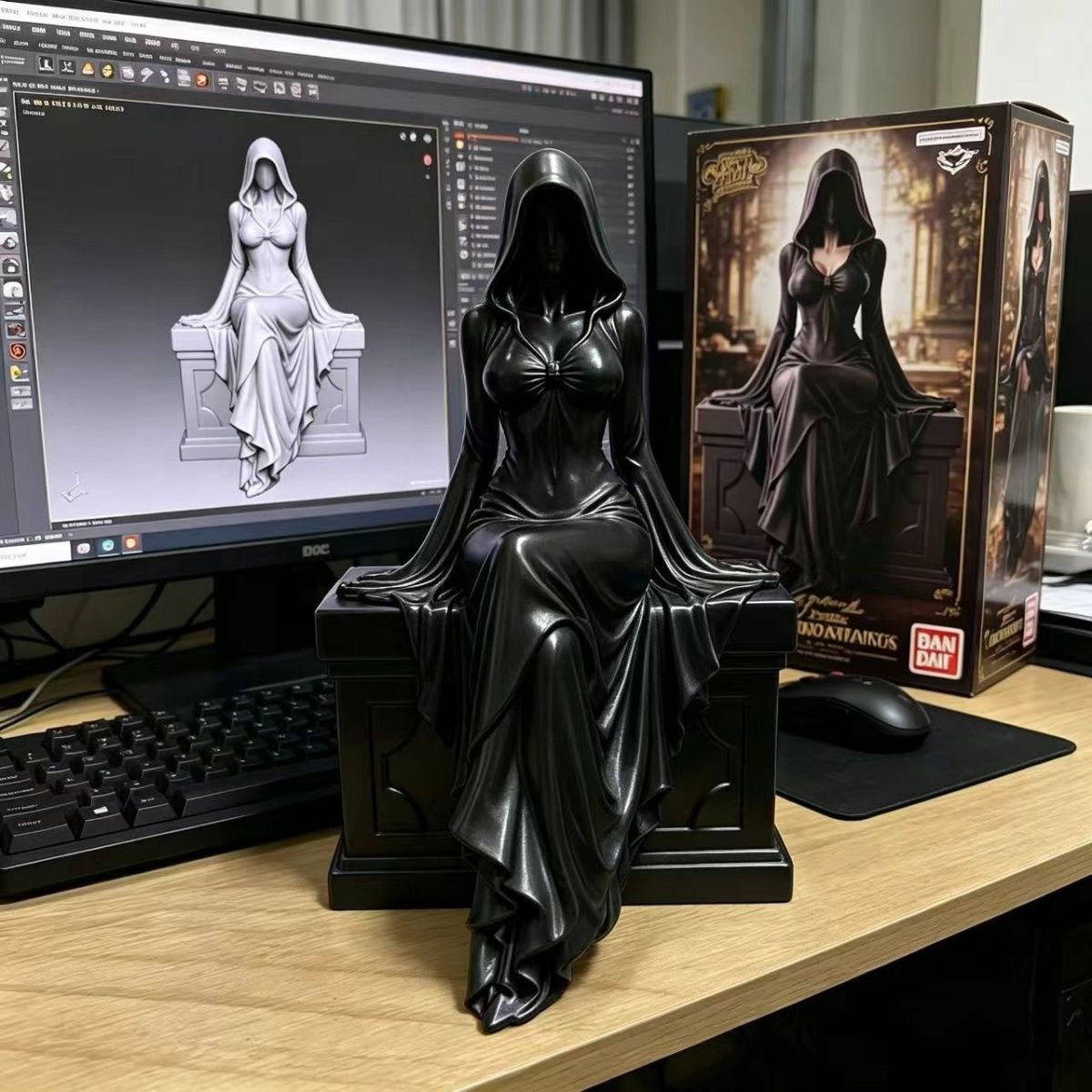 3D Printing Ghosting - 3D Printed Sculpture Halloween Black-Robed Ghost