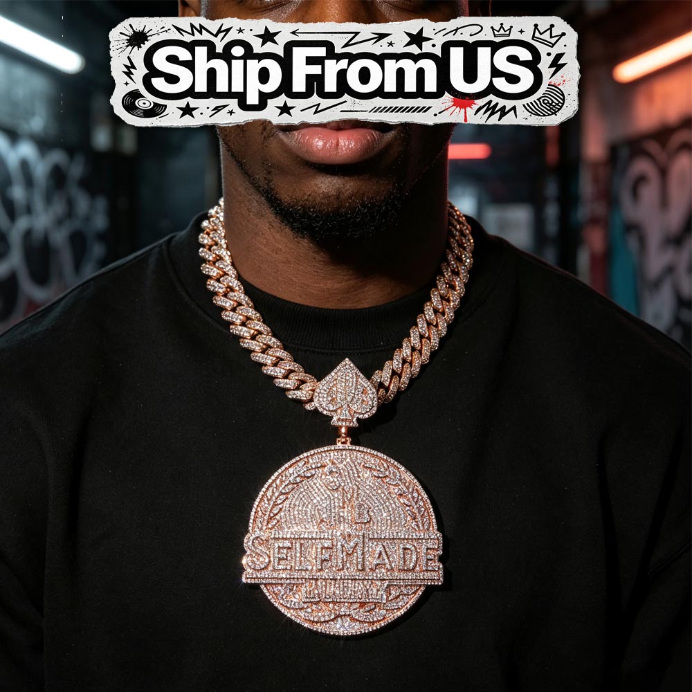 3D Printing Jewellery - “Self Made”Iced Out Pendant 18K Rose