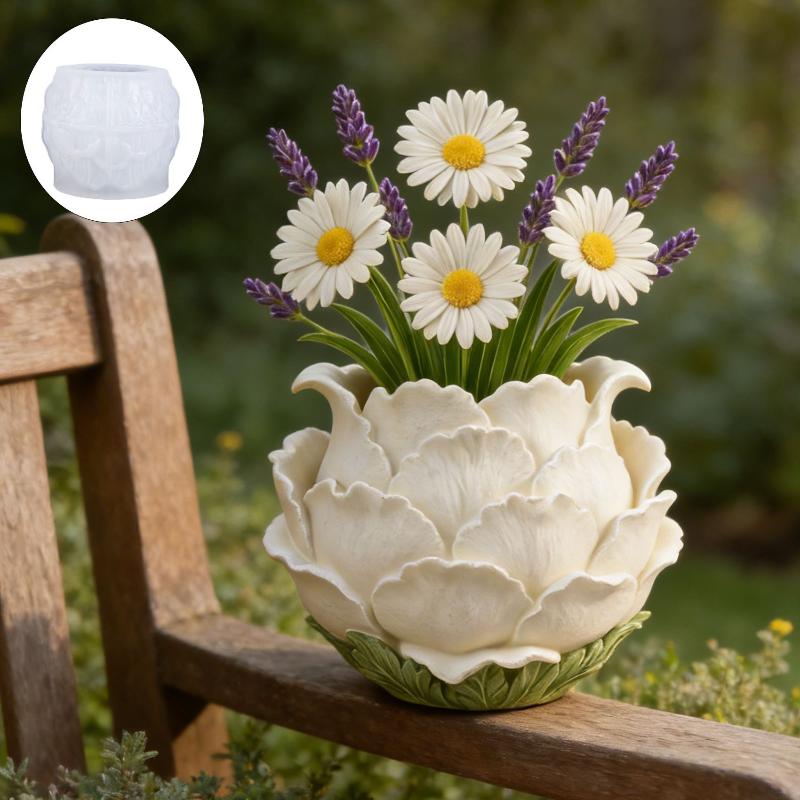3D Printing Vase - 3D Handmade Peony Flower Pot Silicone