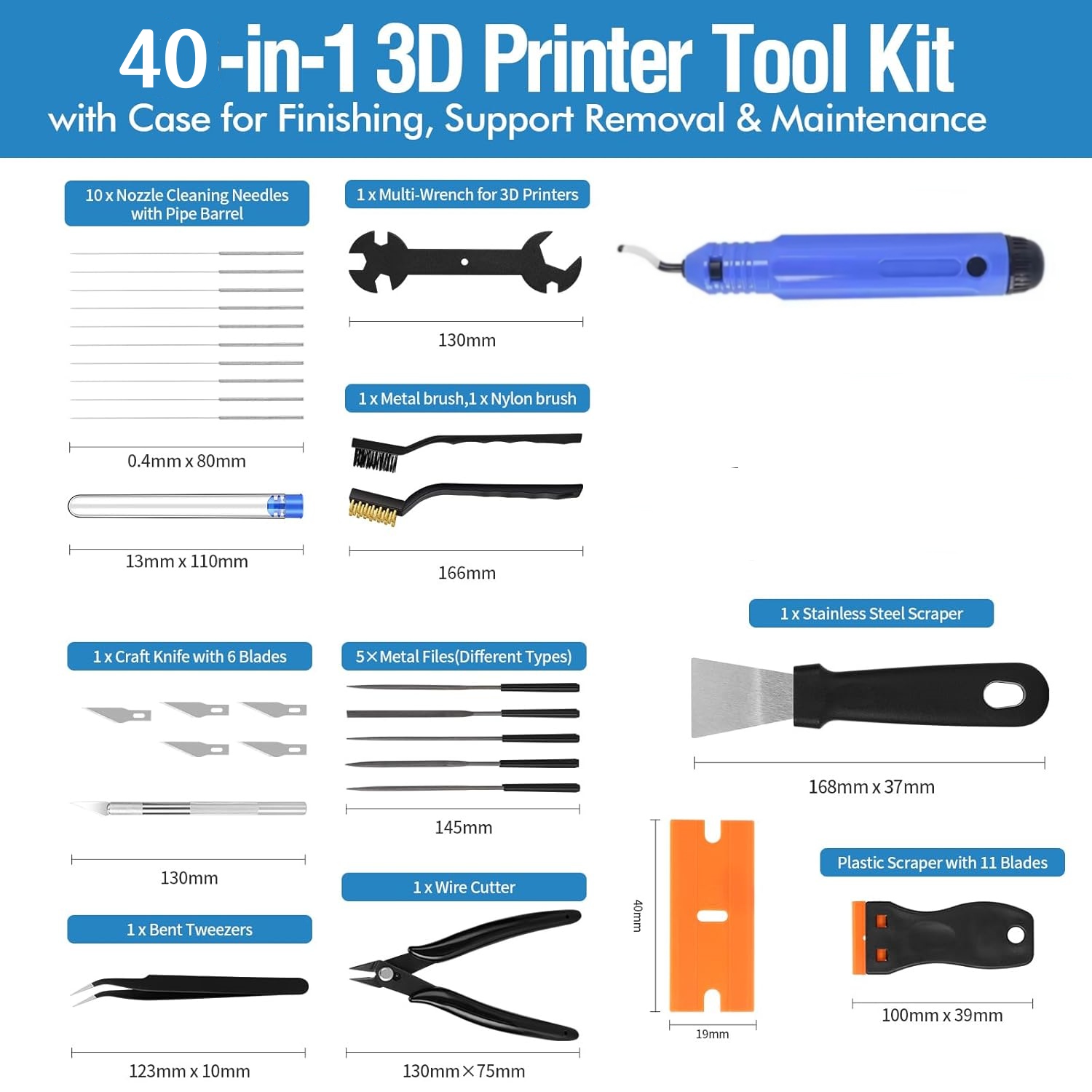 40PCS 3D Printer Tools, Scrape - огляд і ціна 3D Printing File Free