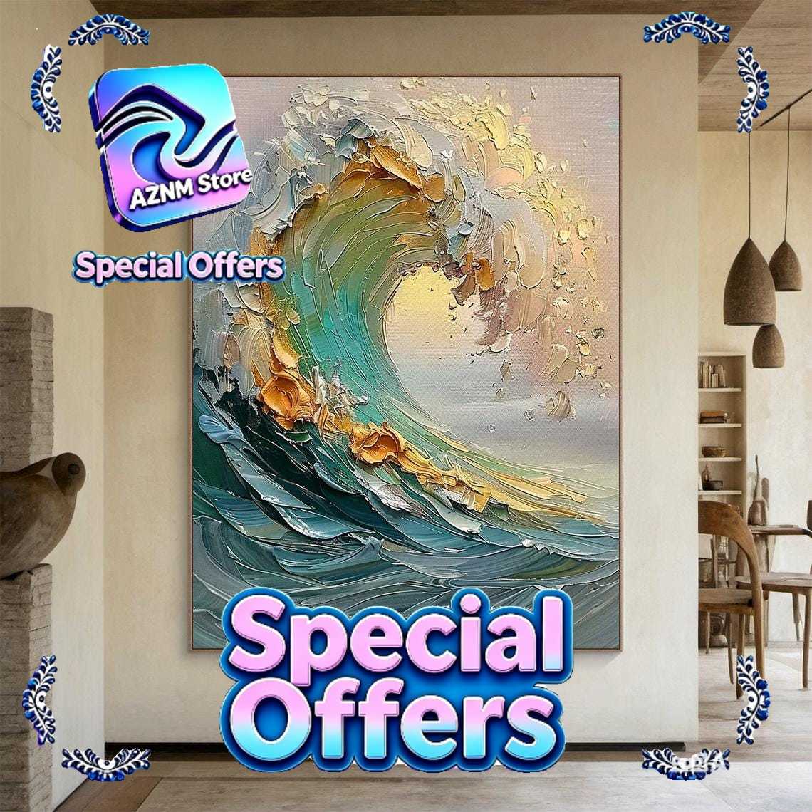3D Beige Large Canvas Abstract - огляд і ціна 3D Printing Wall