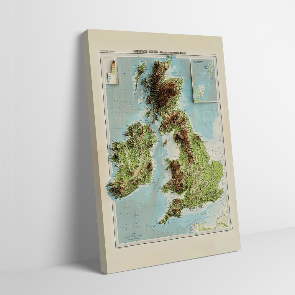 3D Relief Map of 1922 British  - огляд і ціна 3D Printing Wall