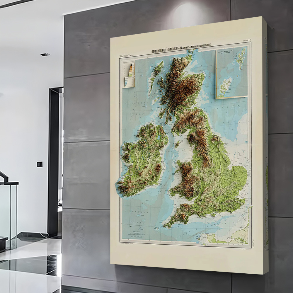 3D Relief Map of 1922 British  - огляд і ціна 3D Printing Wall