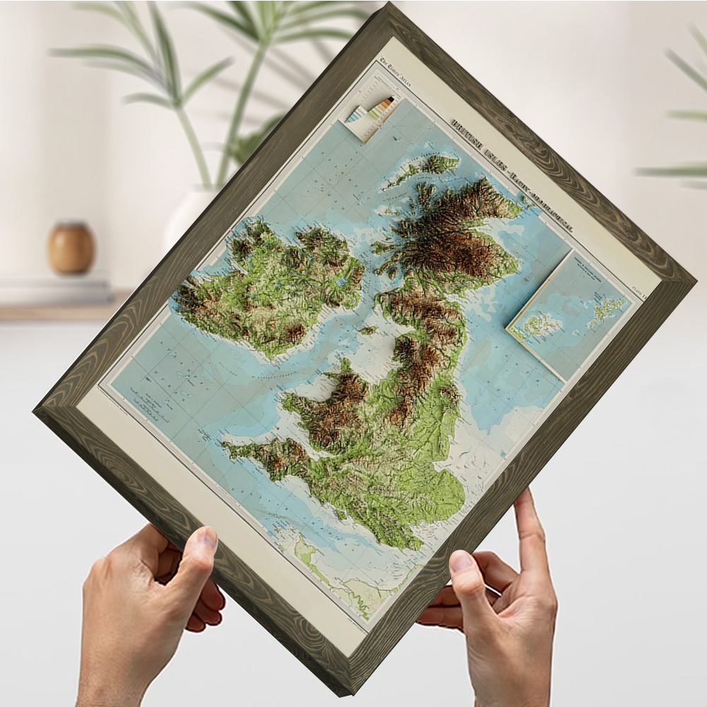 3D Relief Map of 1922 British  - огляд і ціна 3D Printing Wall