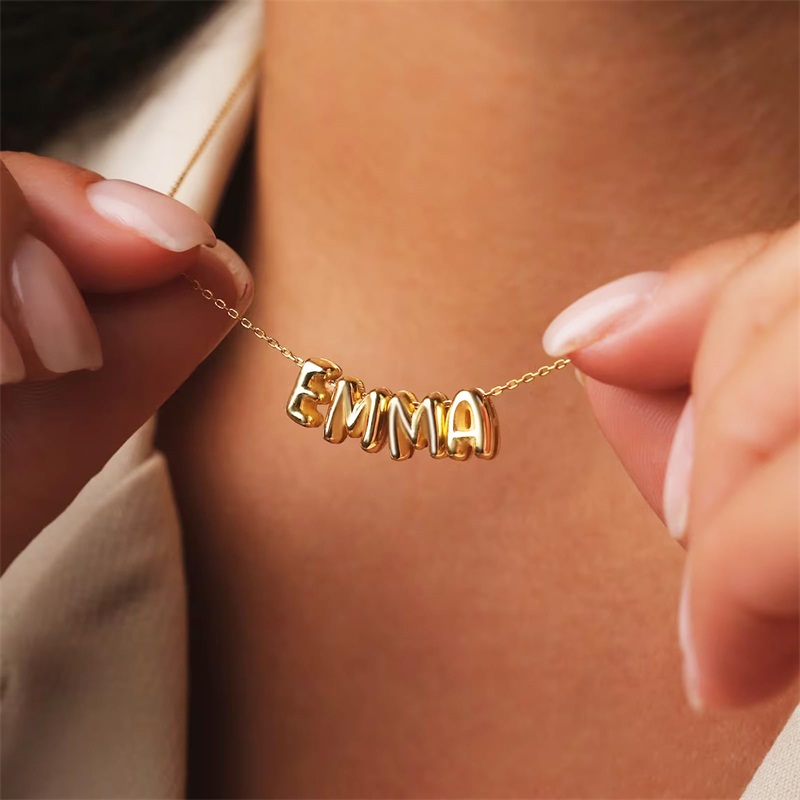 Bubble Letter Necklaces Custom - огляд і ціна 3D Printing Jewellery
