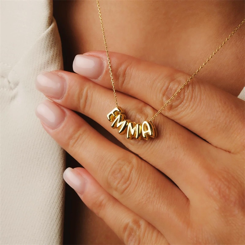 Bubble Letter Necklaces Custom - огляд і ціна 3D Printing Jewellery