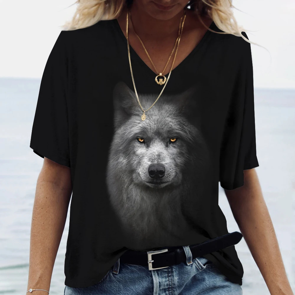 3D Wolf Flower Print Women's T - огляд і ціна 3D Printing Dragon