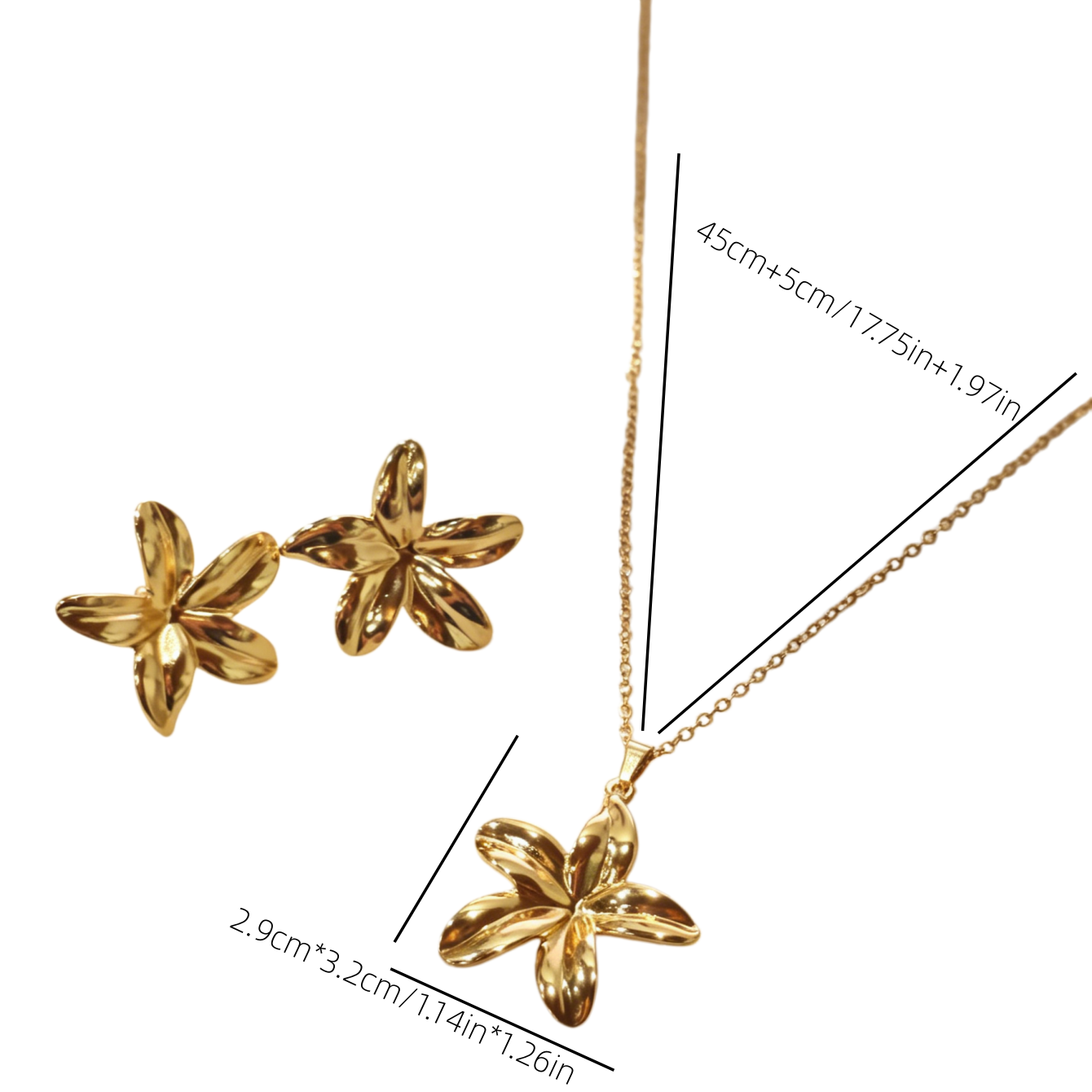 1Set Gentle 3D Plumeria 2Pcs J - огляд і ціна 3D Printing Jewellery