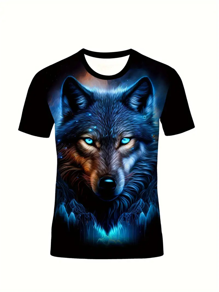 Men's 3D Wolf Print T-Shirt Ca - огляд і ціна 3D Printing On Fabric