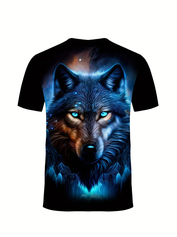 Men's 3D Wolf Print T-Shirt Ca - огляд і ціна 3D Printing On Fabric
