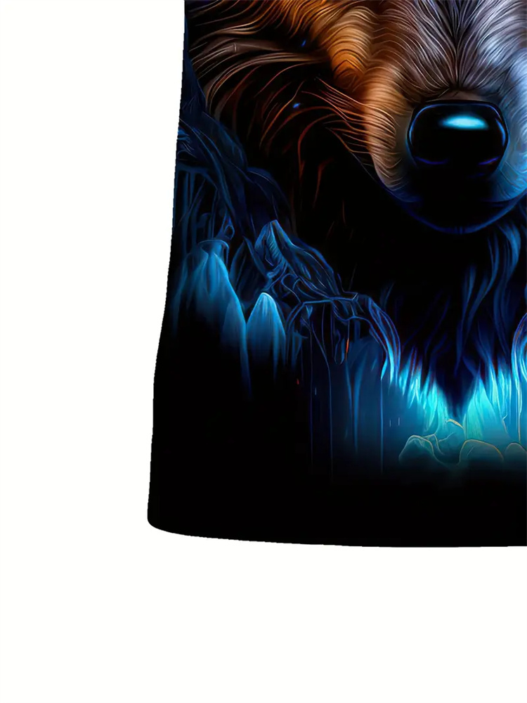 Men's 3D Wolf Print T-Shirt Ca - огляд і ціна 3D Printing On Fabric