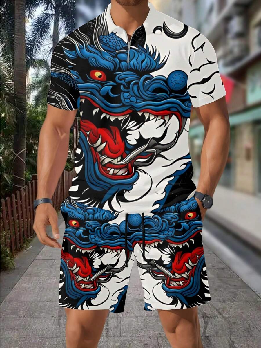 Men's 3D Dragon Print Zipper P - огляд і ціна 3D Printing Dragon