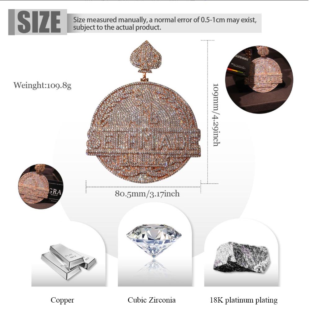 “Self Made”Iced Out Pendant 18 - огляд і ціна 3D Printing Jewellery