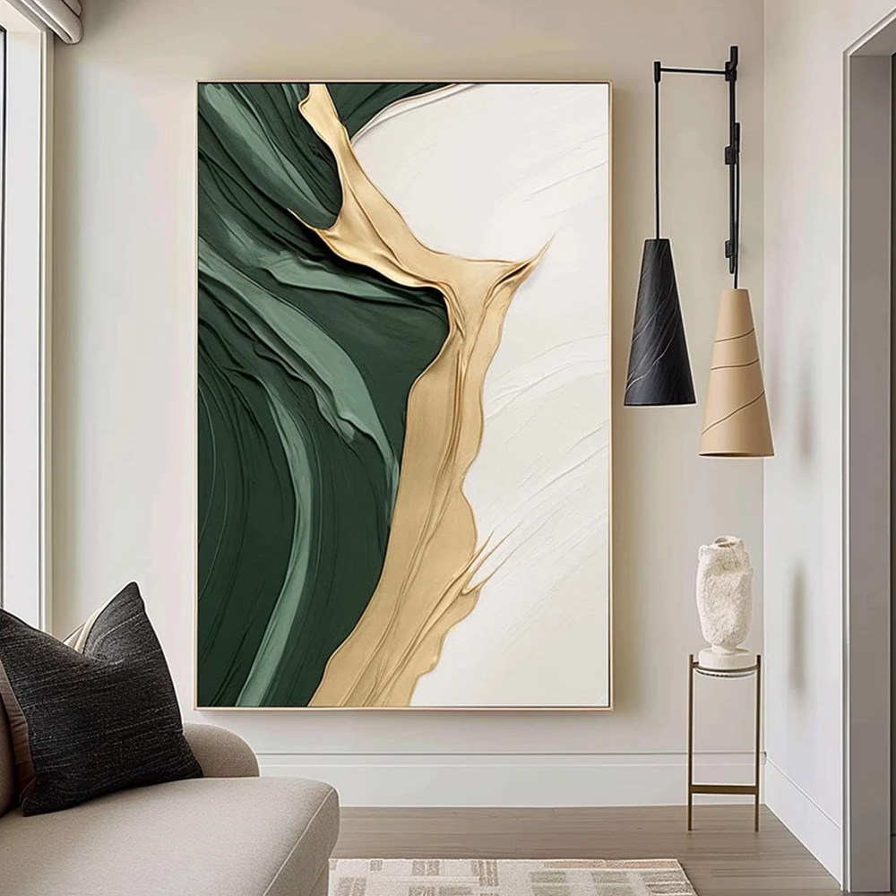 Gold Green Minimalist Abstract - огляд і ціна 3D Printing Wall